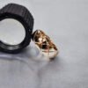 18K Solid Gold Quilted Band Coco Ring, Wide Chunky Ring, 14K Statement Ring Gold ，Thick Dainty Gold Ring, Minimalist Ring, Bridesmaid Gift