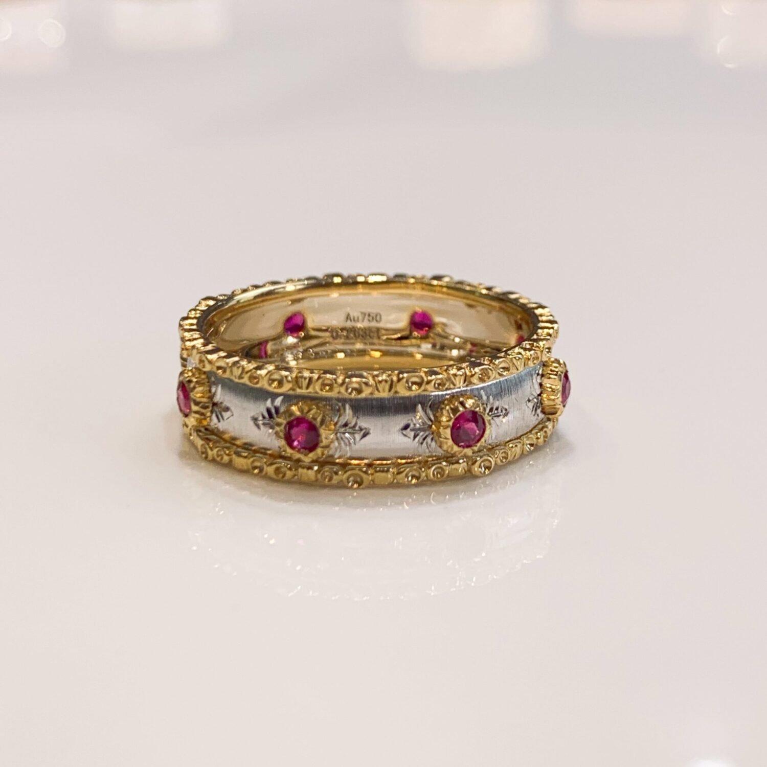 image_f357df5f-09cd-469a-b278-a41297889604-1 18K Solid Gold wedding band engagement Ruby Ring vintage Diamond engagement ring Vintage Ruby Ring For Woman