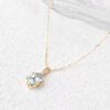 14Kt Gold Aquamarine Necklace, Aquamarine Teardrop Necklace, Aquamarine Pendant, March Birthstone Necklace