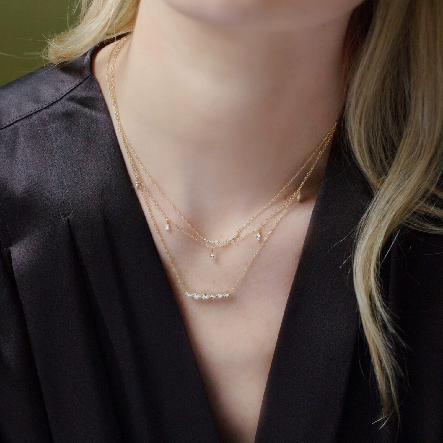 Marquise Lab GrownDiamond Necklace,18K gold