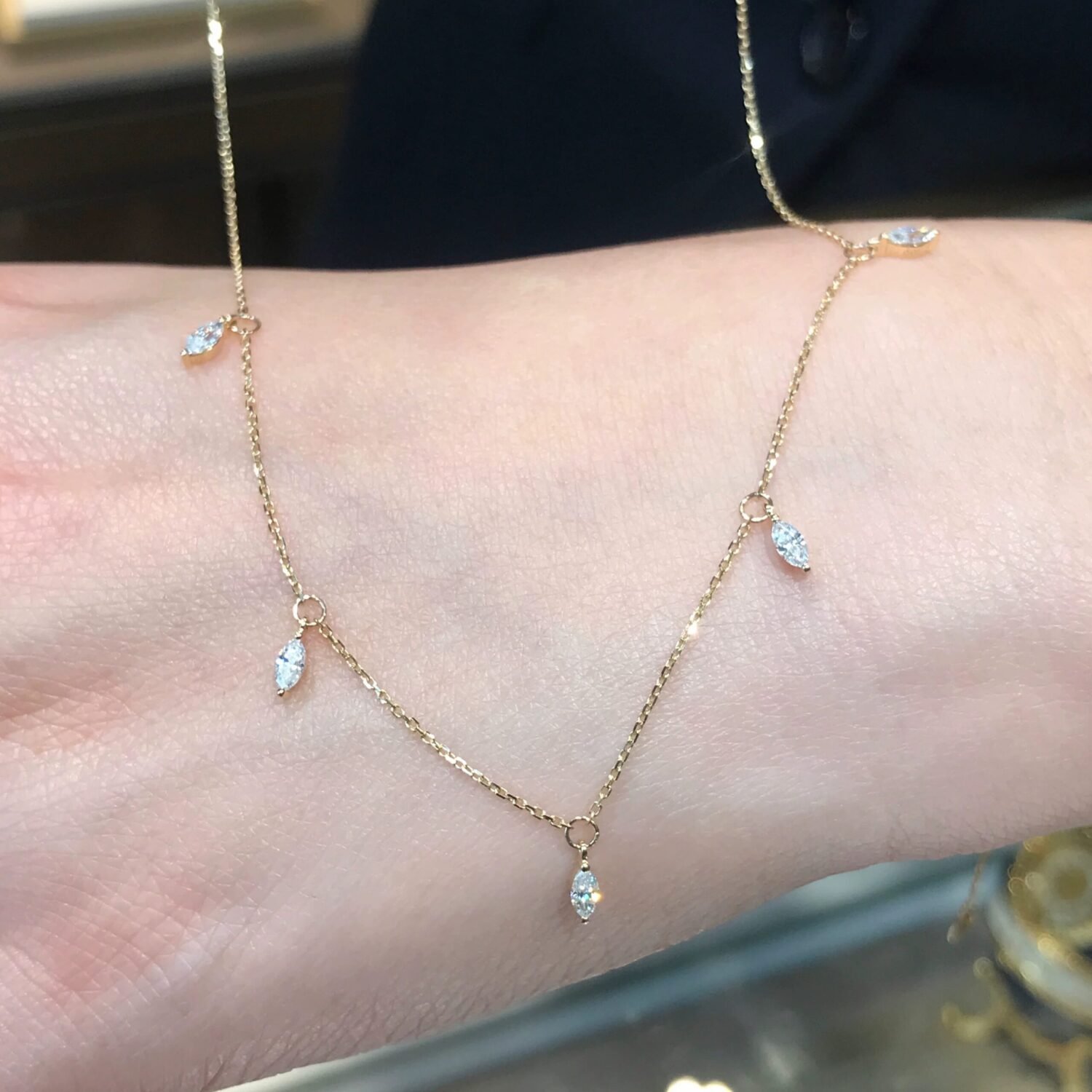 Marquise Lab GrownDiamond Necklace,18K gold
