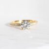 Moissanite engagement ring 14K Solid gold engagement ring Vintage engagement ring Round diamond twisted ring Anniversary promise ring