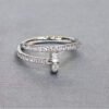 14K Solid Gold Nail Ring Full Diamonds