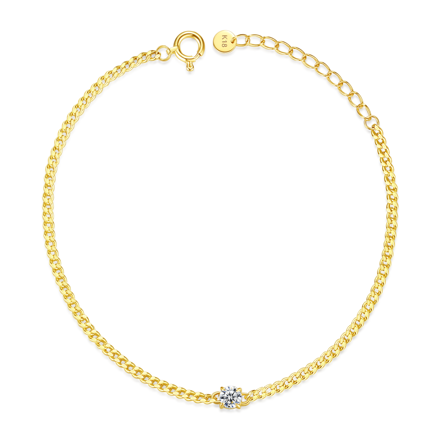 Certified Diamond Bracelet 18K Solid Gold Cuba Link Bracelet