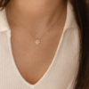6c8c9294-a975-4792-bf2a-f85109219459 18K Gold Natural Diamond Daisy Necklace | Delicate Floral Pendant