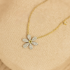 img_9379 18K Gold Natural Diamond Daisy Necklace | Delicate Floral Pendant
