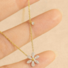 img_9380 18K Gold Natural Diamond Daisy Necklace | Delicate Floral Pendant