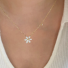 img_9392 18K Gold Natural Diamond Daisy Necklace | Delicate Floral Pendant