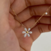 img_9393 18K Gold Natural Diamond Daisy Necklace | Delicate Floral Pendant