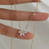 img_9394 18K Gold Natural Diamond Daisy Necklace | Delicate Floral Pendant