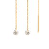 Threader Earrings with Sparkling Round Shaped Diamond