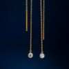 Threader Earrings with Sparkling Round Shaped Diamond