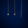 Threader Earrings with Sparkling Round Shaped Diamond