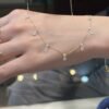 Real Diamonds Round Rose Cut Set Free Bare Floating Diamonds Necklace, 18k Gold Diamond Charms Necklace, Diamond Station Necklace