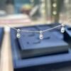 Real Diamonds Round Rose Cut Set Free Bare Floating Diamonds Necklace, 18k Gold Diamond Charms Necklace, Diamond Station Necklace