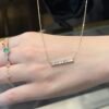 4ffc74d365af49677e65275a6d116869 18K Solid Gold Baguette-Cut Lab Grown Diamond Bar Necklace | Minimalist Long Pendant