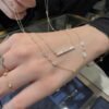 8114de9409bb41f4a3937f5d304d67d2 18K Solid Gold Baguette-Cut Lab Grown Diamond Bar Necklace | Minimalist Long Pendant