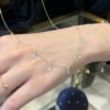 Real Diamonds Round Rose Cut Set Free Bare Floating Diamonds Necklace, 18k Gold Diamond Charms Necklace, Diamond Station Necklace