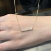 e95a1dc4b8403e1ee04a288399b09321 18K Solid Gold Baguette-Cut Lab Grown Diamond Bar Necklace | Minimalist Long Pendant