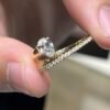 6548 18K Gold Floating Pear Diamond Open Ring
