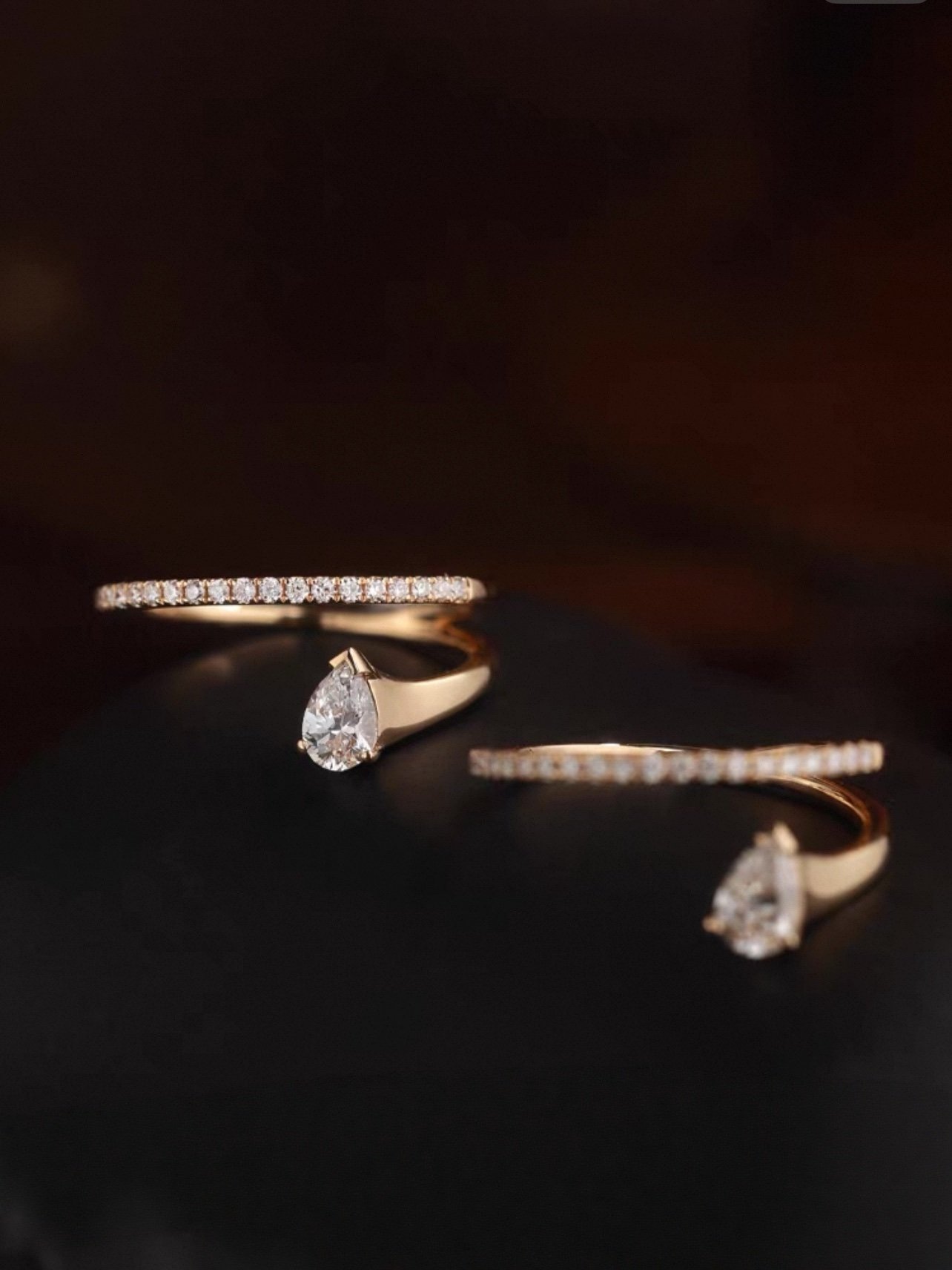 img_0870-2 18K Gold Floating Pear Diamond Open Ring
